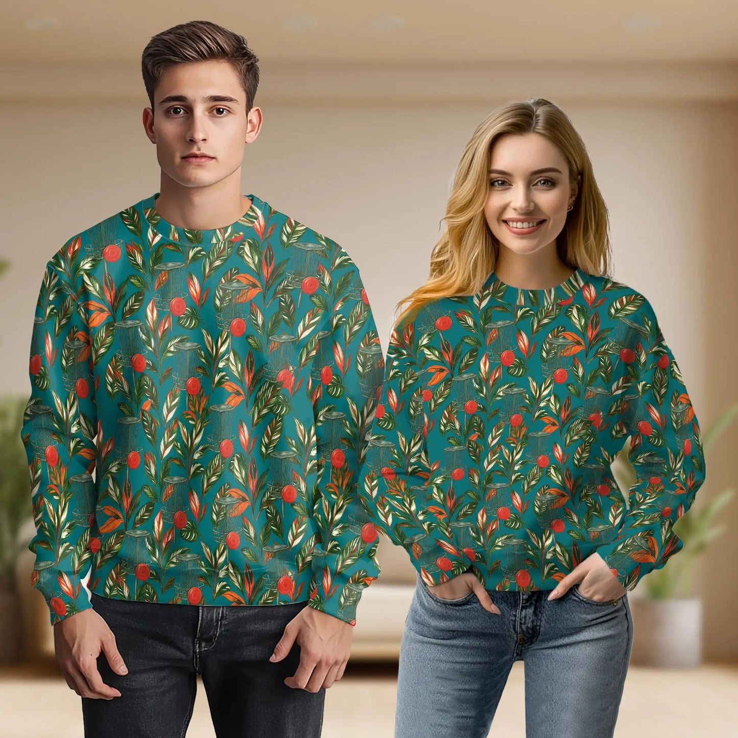 Disc Golf Sporty Sweatshirt, 3D All Over Print Disc Golf Sports Crewneck Pullover for Men Women, Disc Golf Lover Gift - Netecom