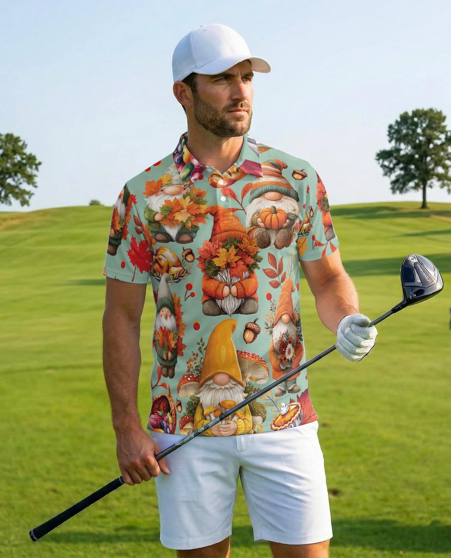 Thanksgiving Gnome Polo Shirt for Men – Fall Holiday Style | Netecom