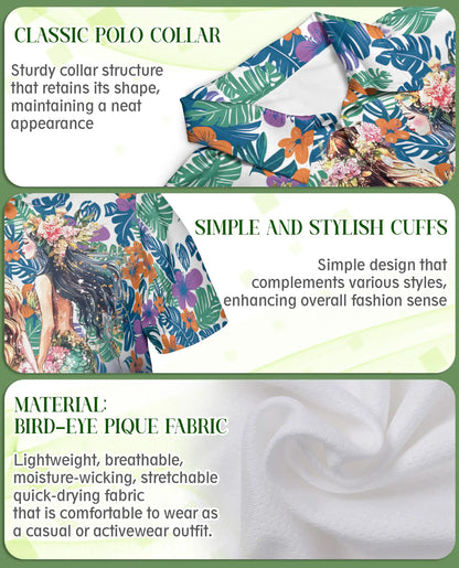 Mermaid Floral Hawaiian Polo Shirt – Tropical Style | Netecom