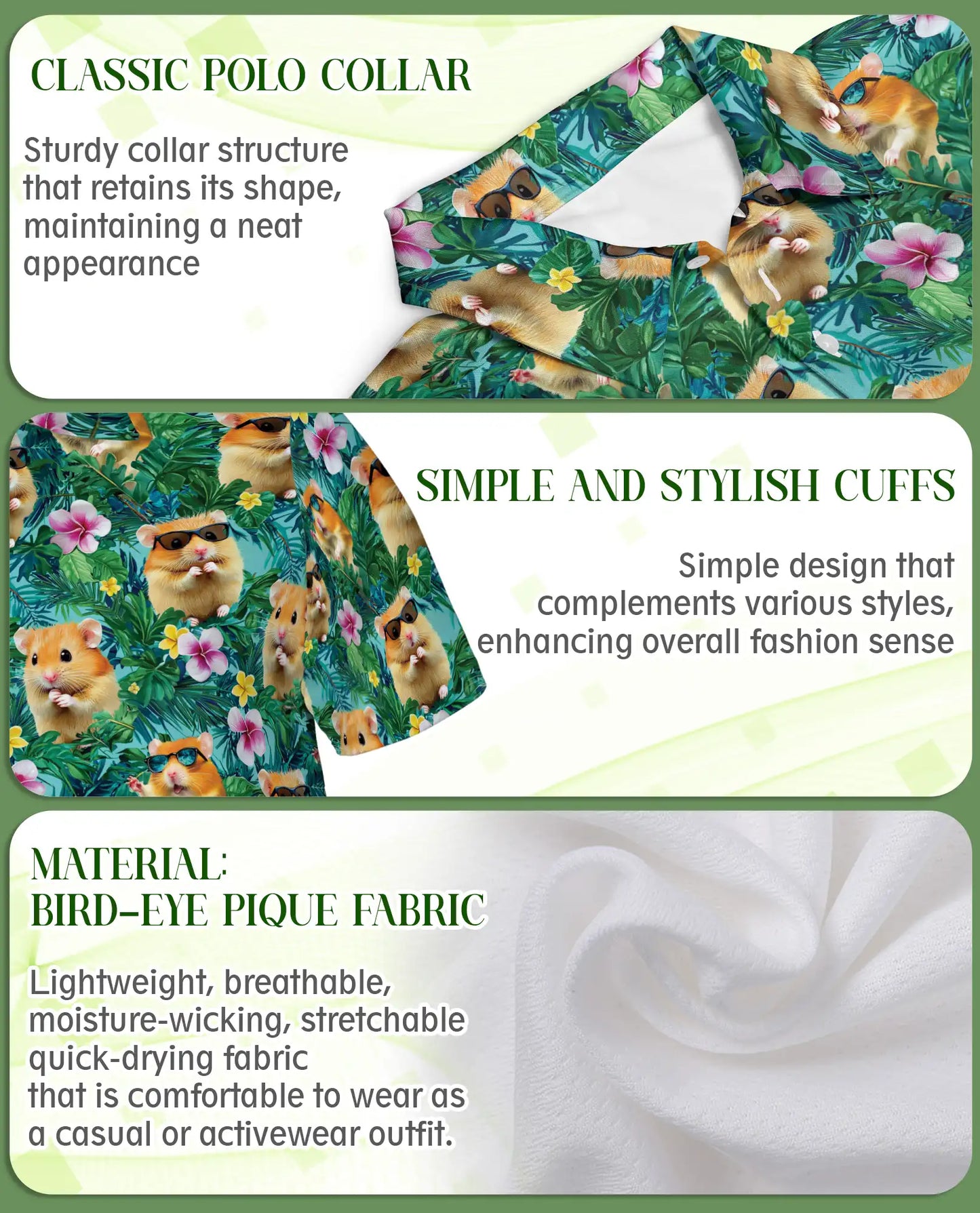Funny Hamster Hawaiian Polo Shirt | Netecom