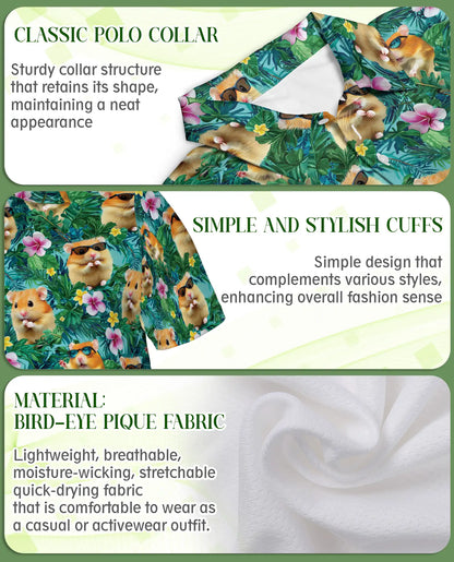 Funny Hamster Hawaiian Polo Shirt | Netecom