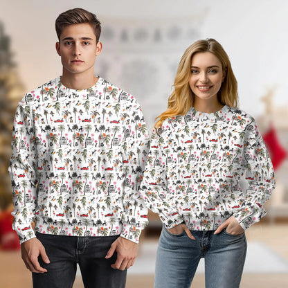 Rat Terrier Sweatshirt, 3D All Over Print Beach Dog Crewneck Pullover for Men Women, Coastal Dog Lover Gift - Netecom