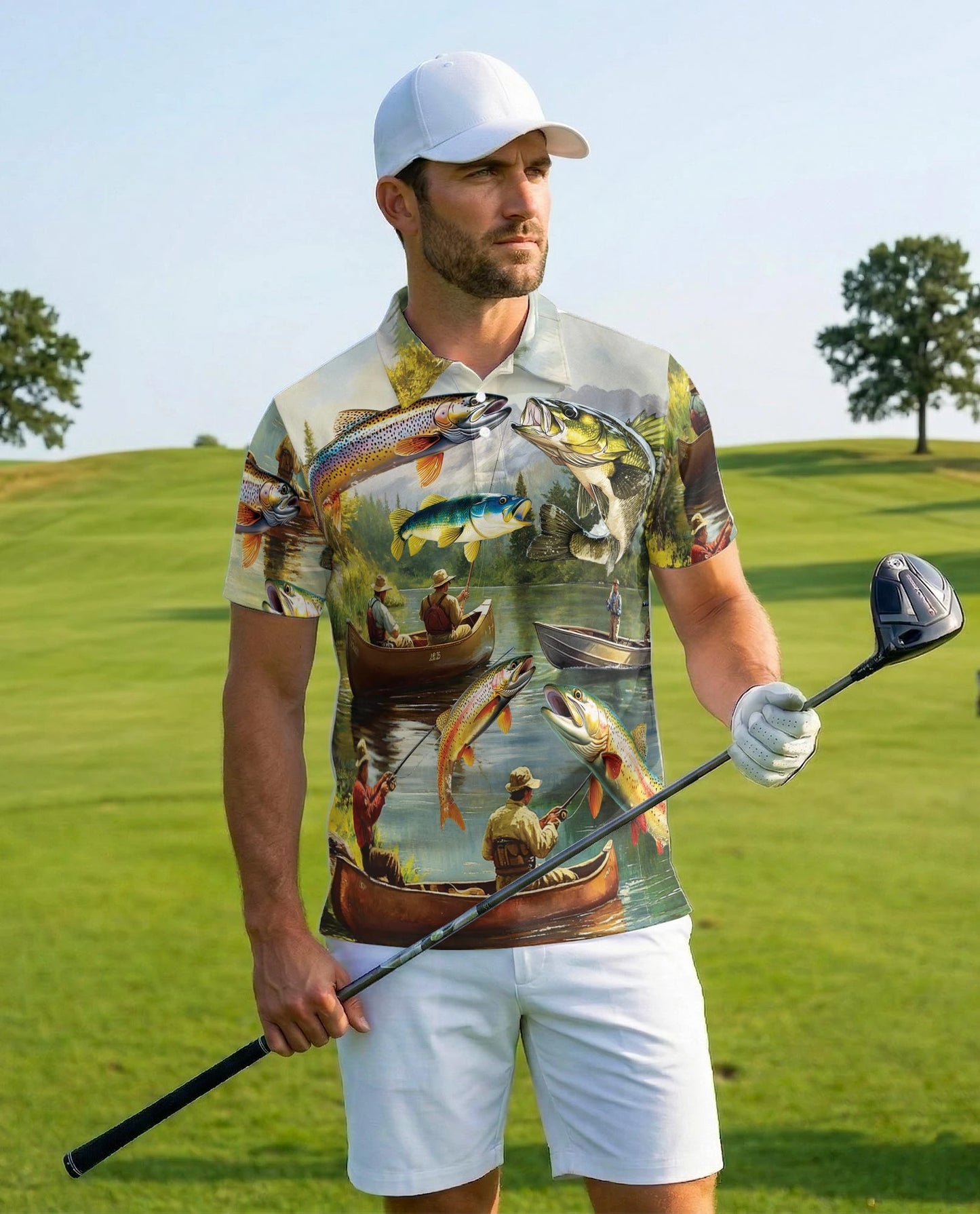 Trout Fishing Polo Shirt for Men – Outdoor Angler Style | Netecom