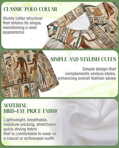 Egyptian Hieroglyph Polo Shirt – Ancient Egypt Art | Netecom