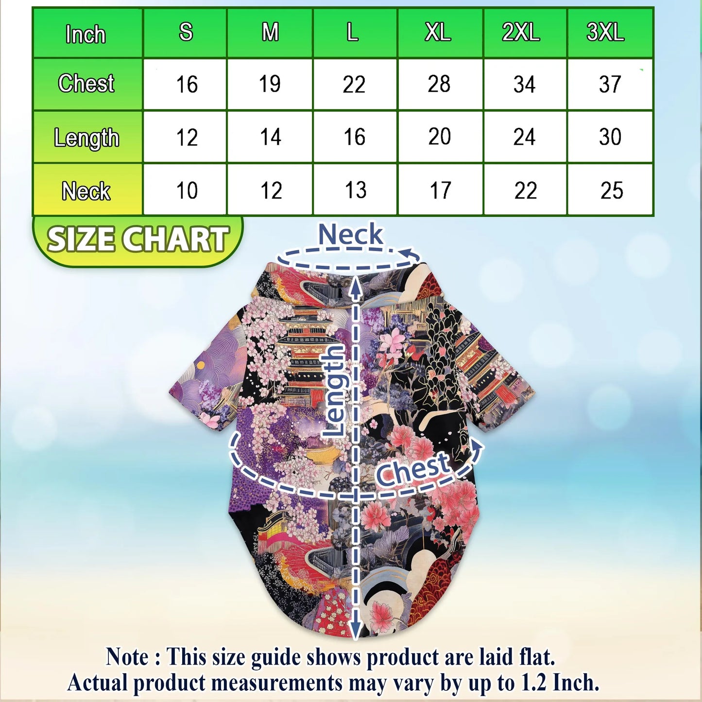 Japanese Ukiyoe Sakura Art Print Hawaii Dog and Owner Matching Button Shirts