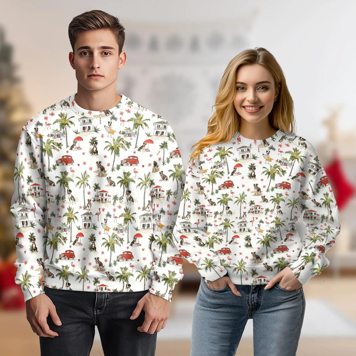 Staffordshire Bull Terrier Sweatshirt, 3D All Over Print Staffy Dog Crewneck Pullover for Men Women, Staffordshire Bull Terrier Lover Gift - Netecom