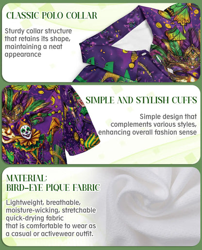 Mardi Gras Jester Hawaiian Polo Shirt | Netecom