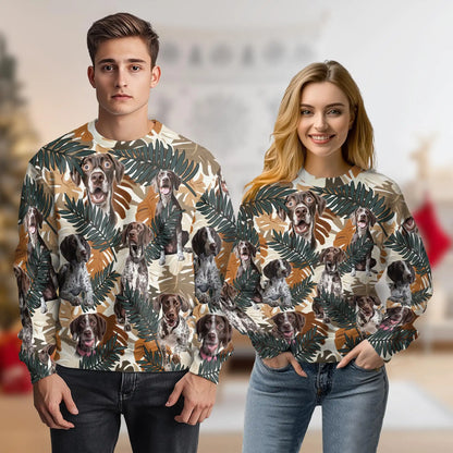 German Shorthaired Pointer Sweatshirt, 3D All Over Print Hunting Dog Crewneck Pullover for Men Women, GSP Lover Gift - Netecom