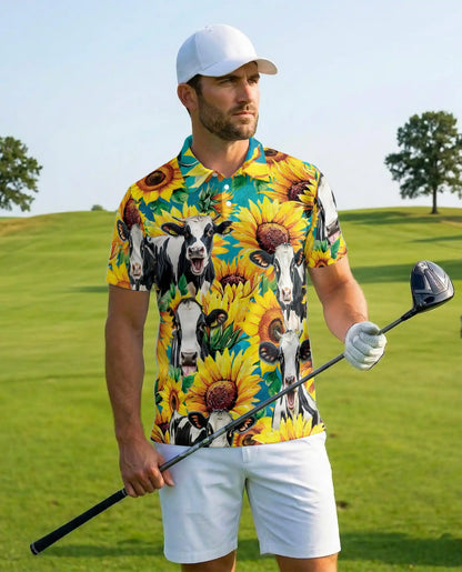 Sunflower Cow 3D Polo Shirt | Netecom