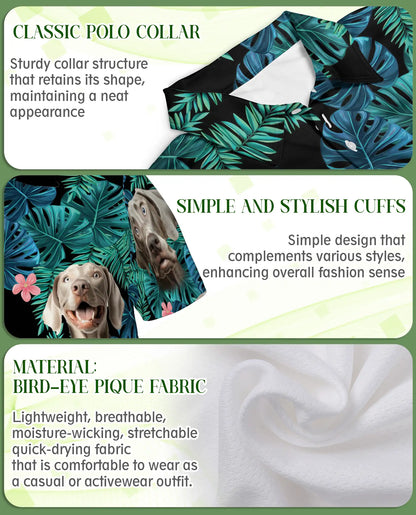 Weimaraner Tropical Polo Shirt – Jungle Leaf Print | Netecom