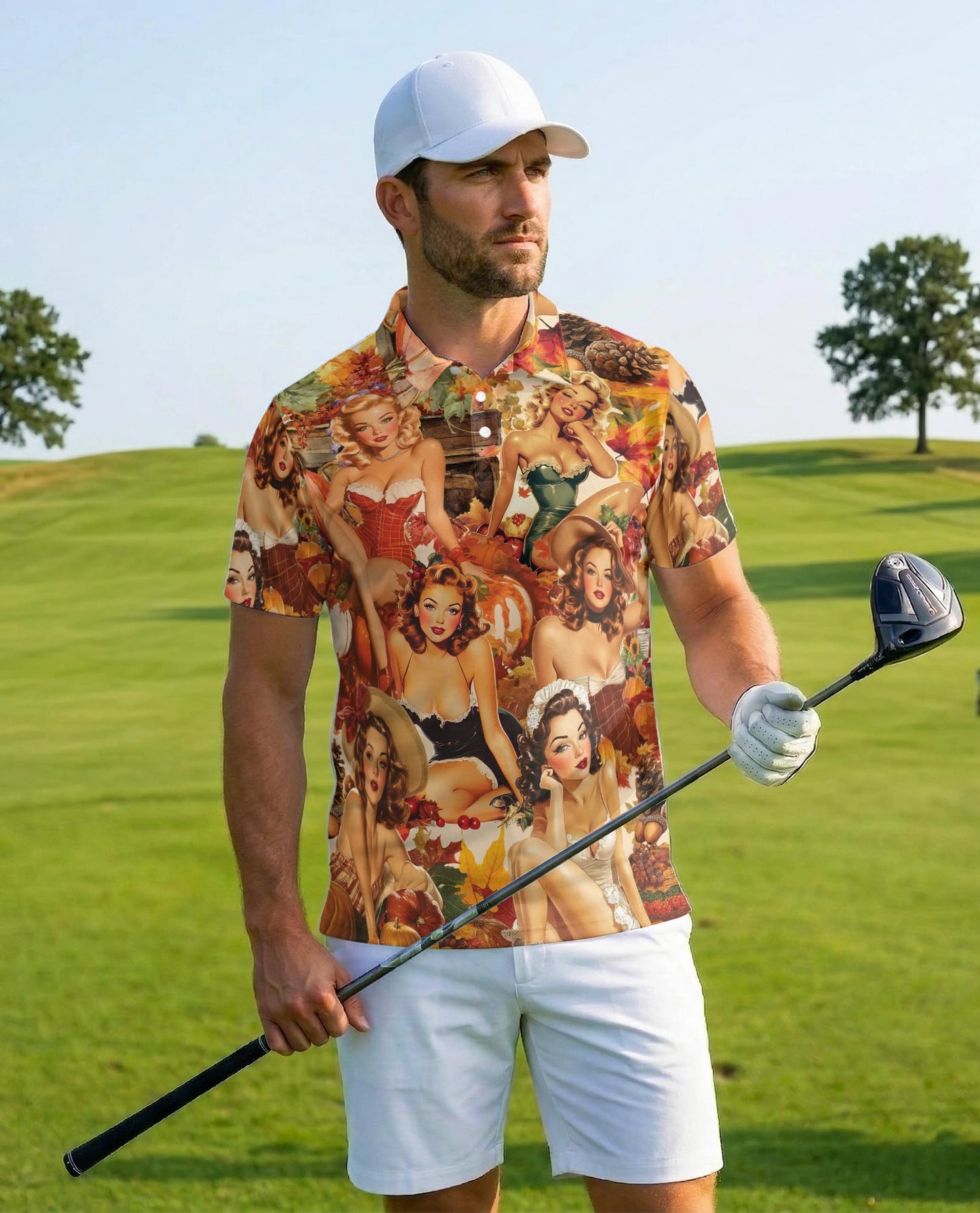 Autumn Sweet Girl Polo Shirt for Men – Fall Seasonal Style | Netecom