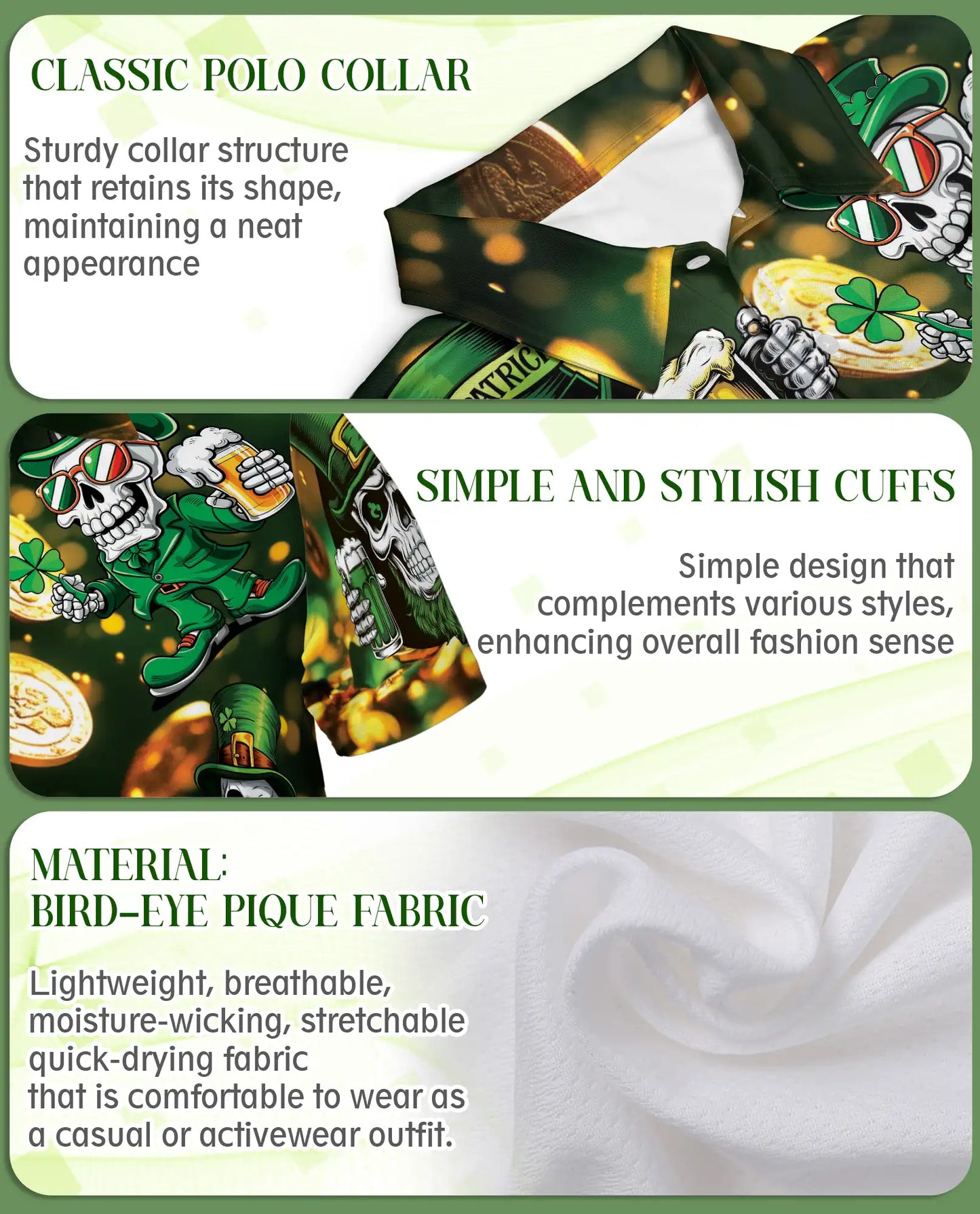 St. Patrick Skull Beer Polo Shirt | Netecom