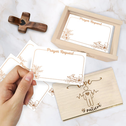 Netecom Valentine’s Day Gift for Couples – Personalized Prayer Box with 100 Prayer Request Cards & Wooden Cross, Christian Love Gift