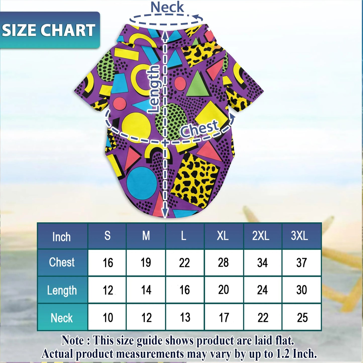 Matching Dog and Owner 80s Retro Hawaiian Shirts – Colorful Geometric Summer Beach Outfit