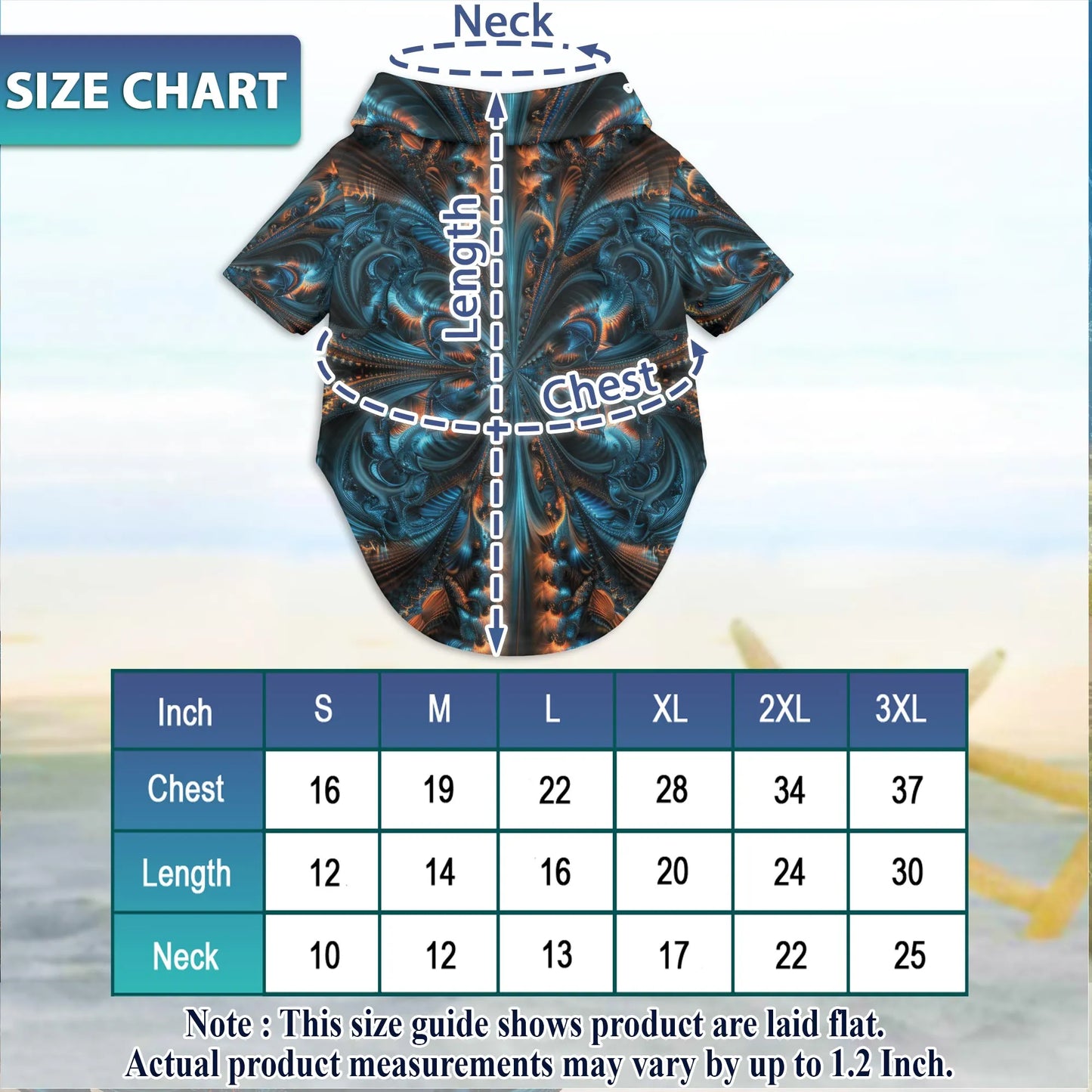 Matching Dog and Owner Hawaiian Shirts – Abstract Fractal Geometric Summer Beach Outfit