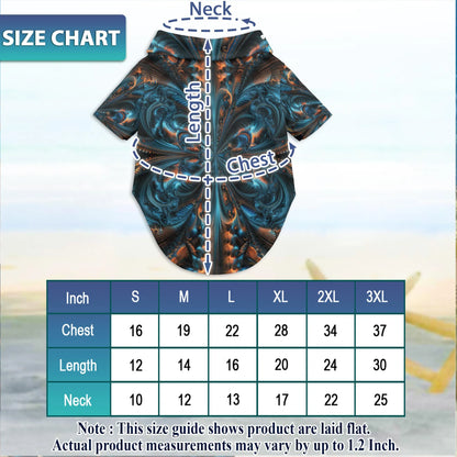 Matching Dog and Owner Hawaiian Shirts – Abstract Fractal Geometric Summer Beach Outfit