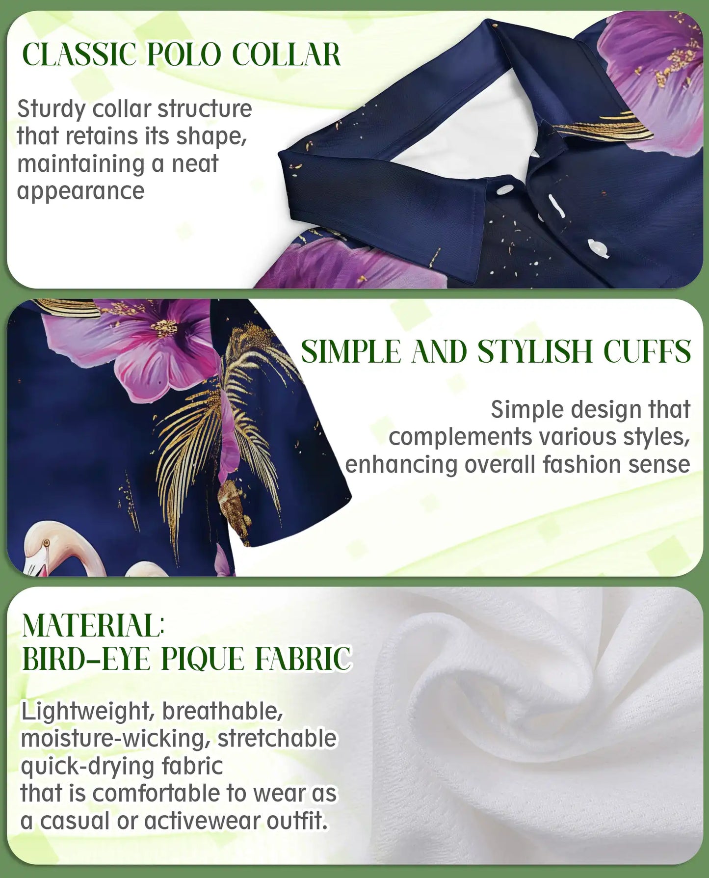 Flamingo Polo Shirt – Tropical Floral Print | Netecom