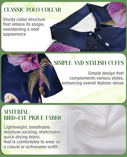 Flamingo Polo Shirt – Tropical Floral Print | Netecom