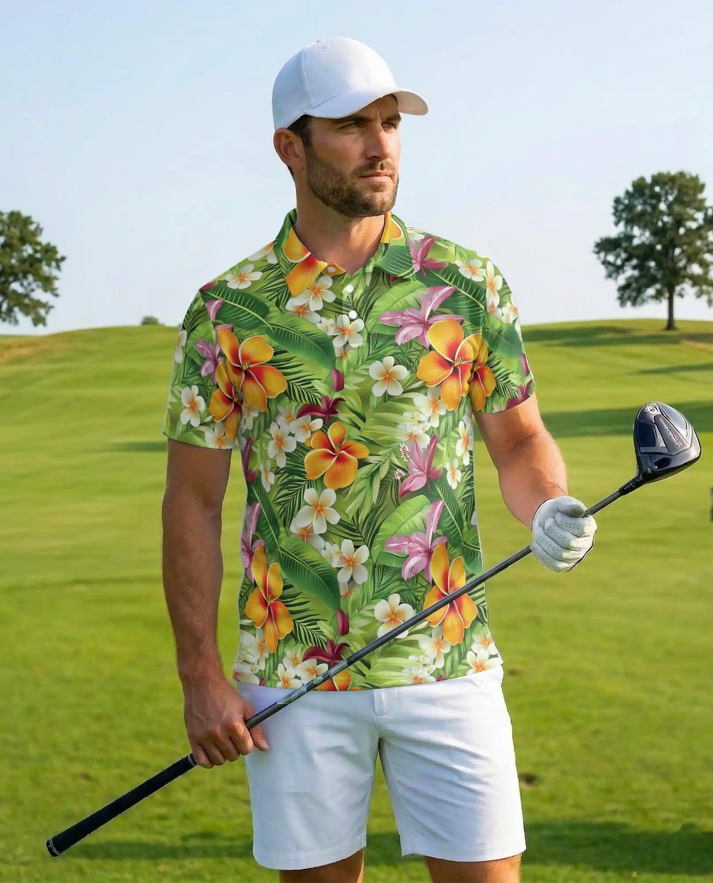 Tropical Hibiscus Polo Shirt for Men – Island Floral Style | Netecom