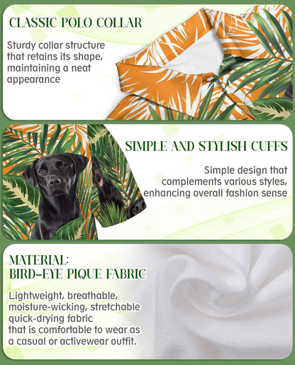 Black Labrador Tropical Polo Shirt – Palm Leaf Print | Netecom