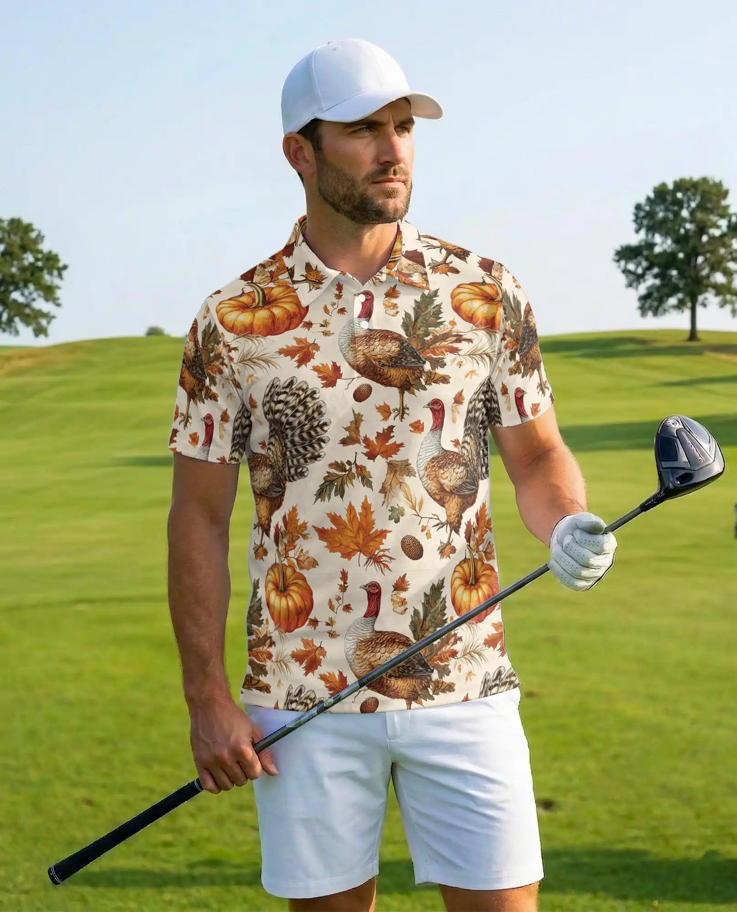 Thanksgiving Turkey Polo Shirt – Fall Pumpkin Harvest Print | Netecom  URL