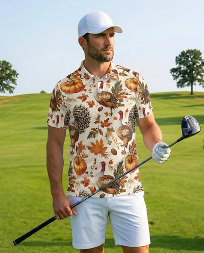 Thanksgiving Turkey Polo Shirt – Fall Pumpkin Harvest Print | Netecom  URL