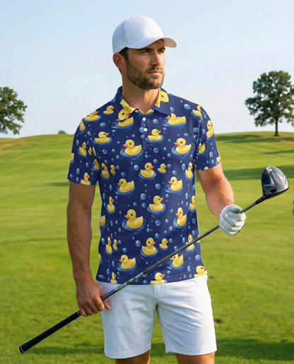 Duck Pattern Polo Shirt for Men – Cute Wildlife Style | Netecom