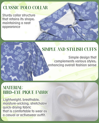Dog Pattern Polo Shirt – Classic Blue Style | Netecom