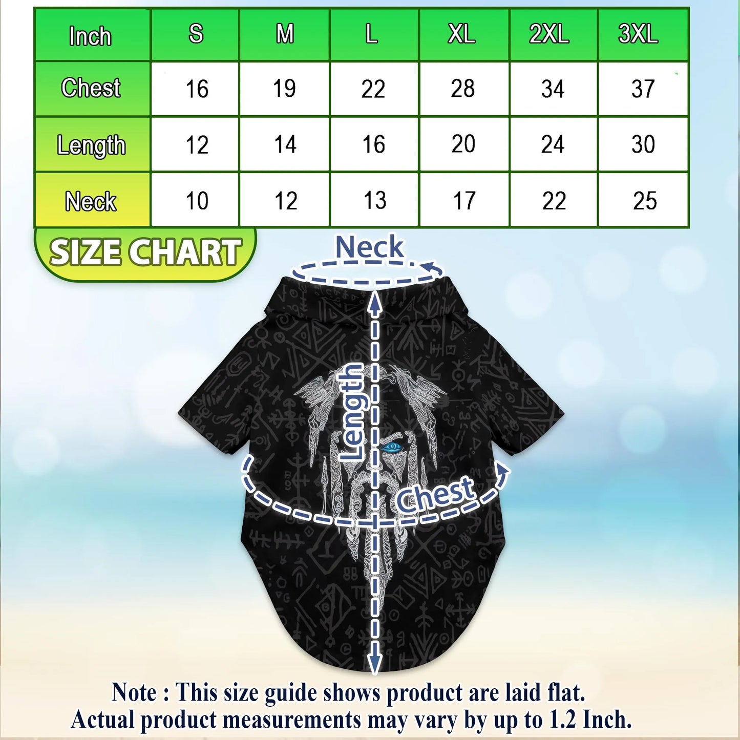 Vintage Viking Odin Fenrir Tattoo Print Hawaii Dog and Owner Matching Button Shirts