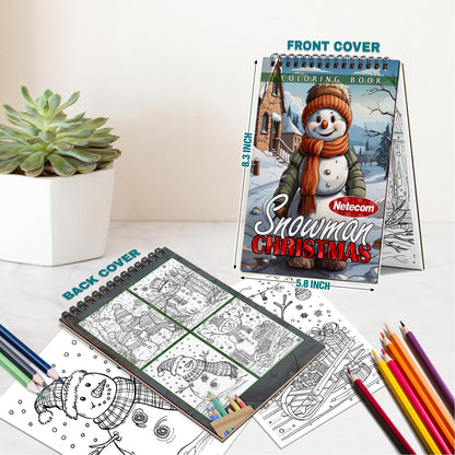 Netecom Christmas Snowman Spiral Bound Coloring Book For Adults