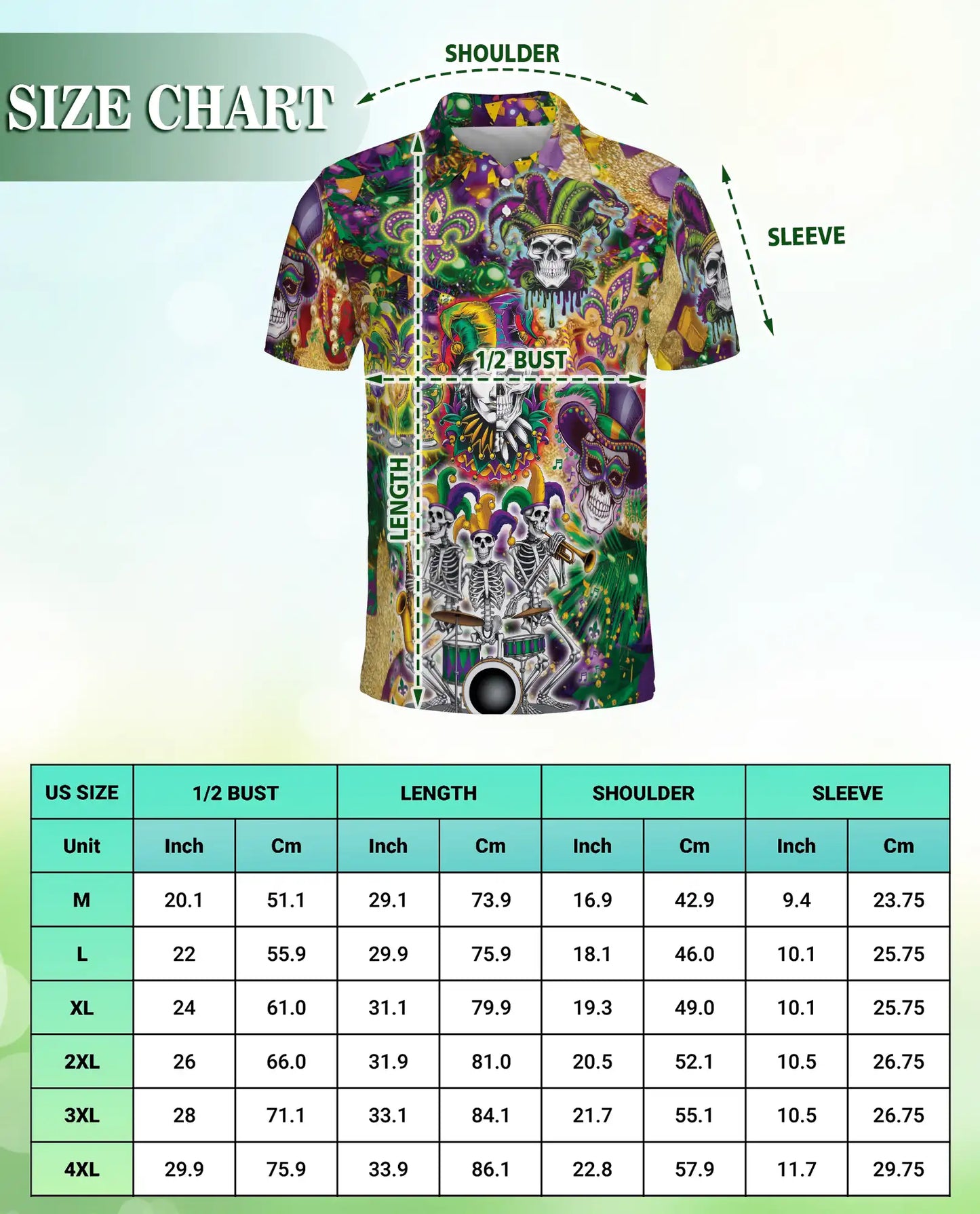 Mardi Gras Skull Jester Hawaiian Polo Shirt | Netecom