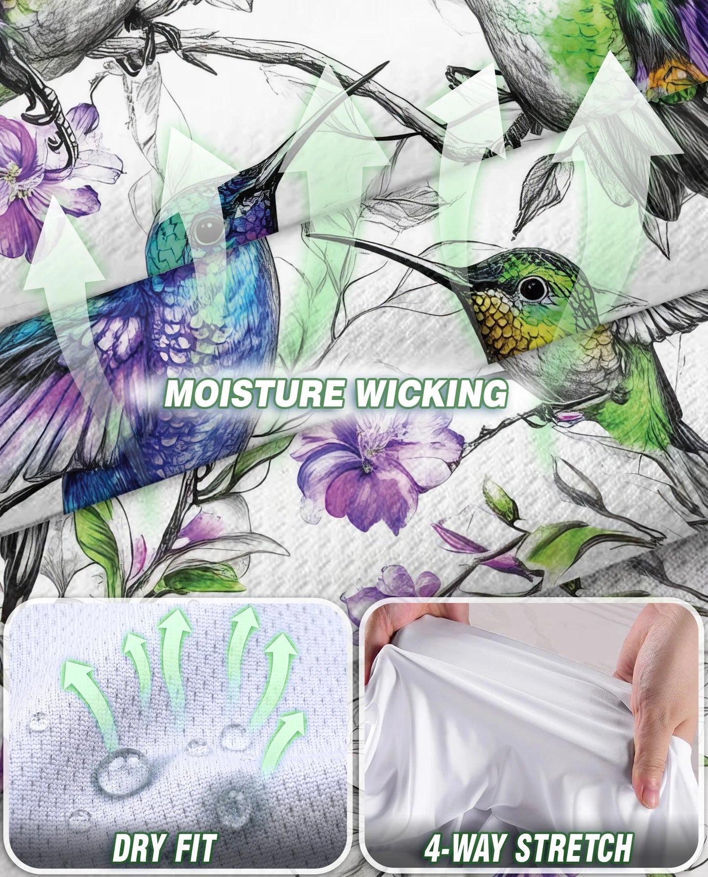 Vintage Hummingbirds Sleeveless Polo Shirt for Women | Netecom