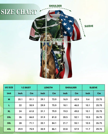 Patriotic Dog Polo Shirt for Men- American Style 4th of July Shirt  | Netecom