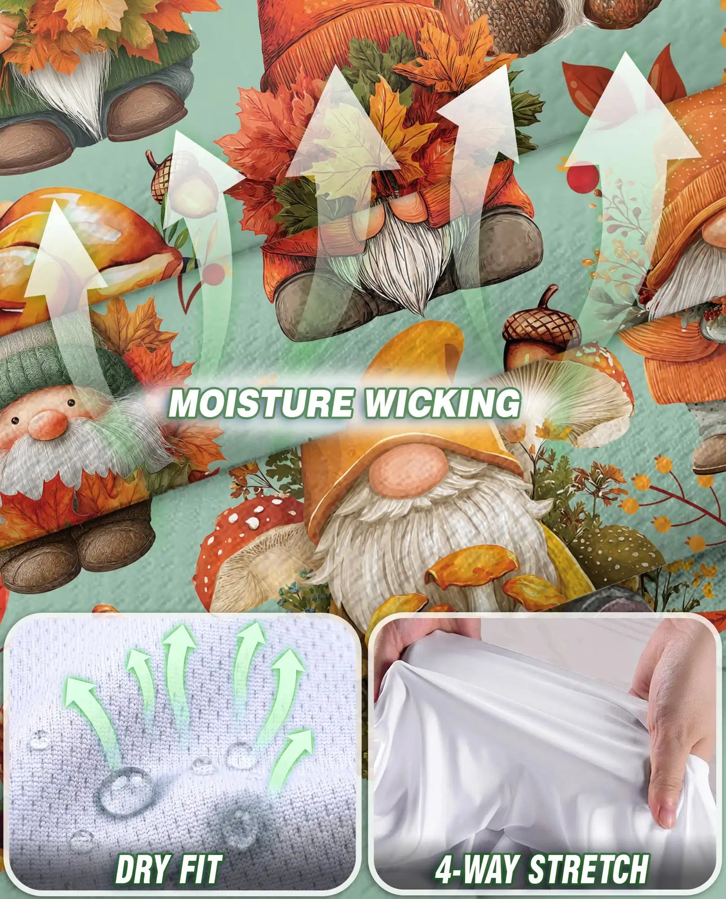 Autumn Harvest Gnomes Sleeveless Polo Shirt for Women | Netecom