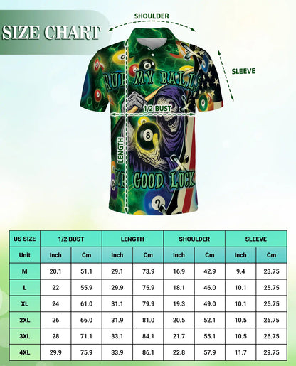 Rub My Balls Halloween Pool 3D Polo Shirt – Funny Billiard Game | Netecom