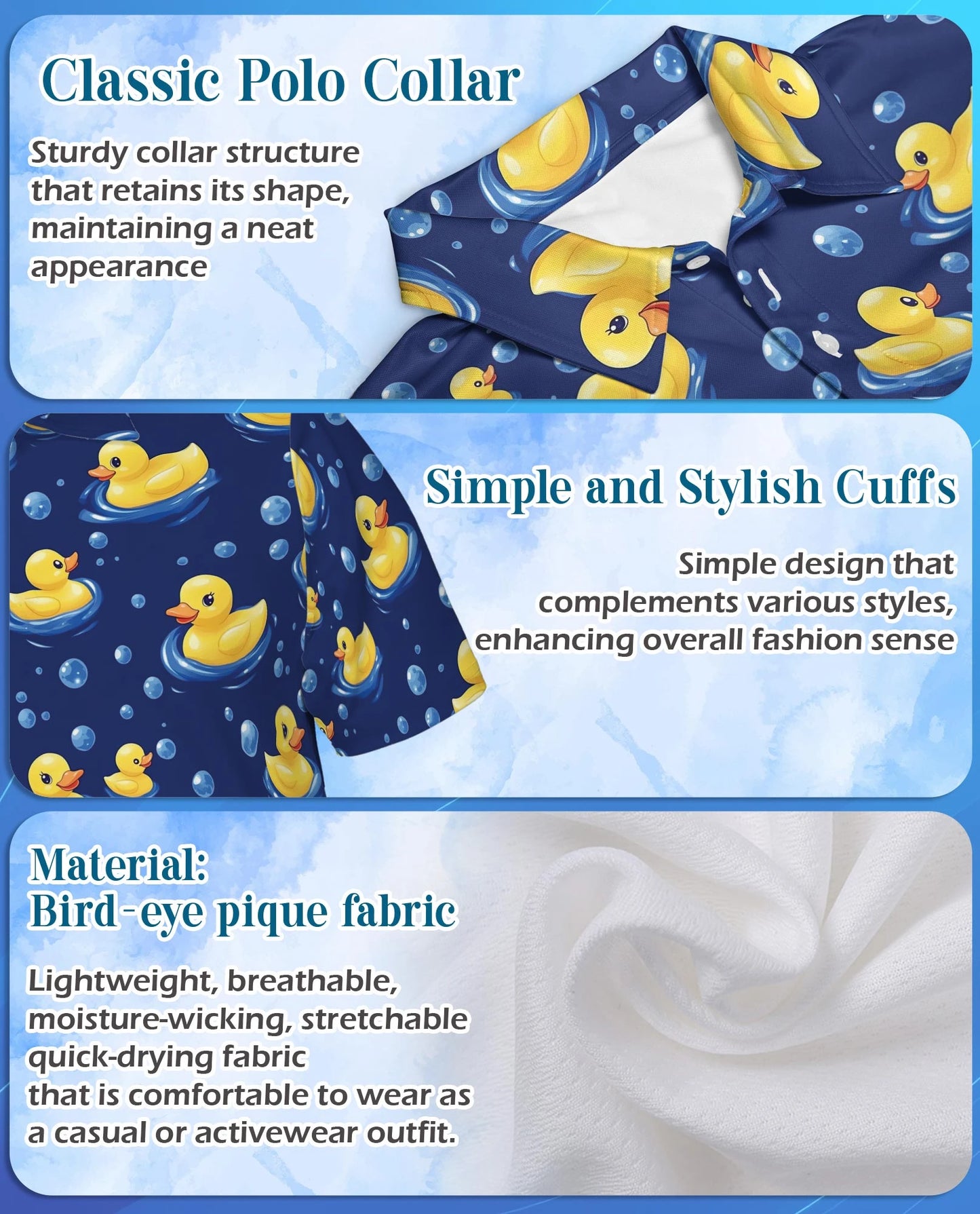 Duck Pattern Polo Shirt for Men – Cute Wildlife Style | Netecom