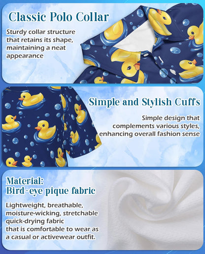 Duck Pattern Polo Shirt for Men – Cute Wildlife Style | Netecom