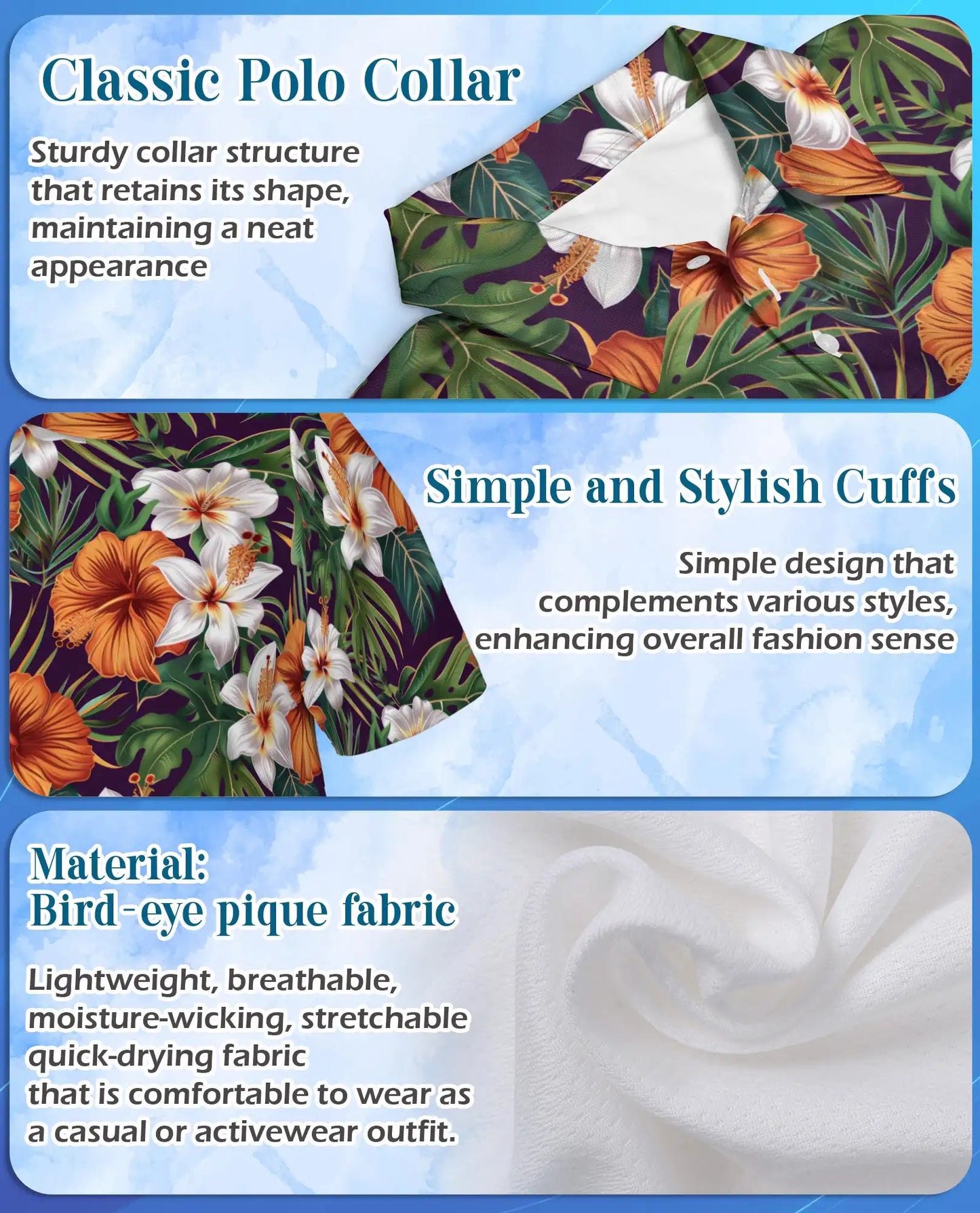 Hibiscus Lily Polo Shirt for Men – Tropical Floral Style | Netecom