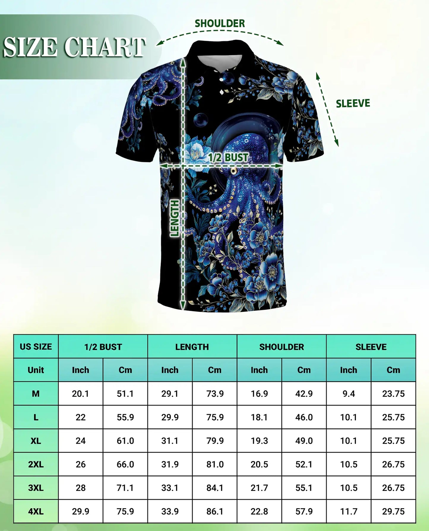 Blue Octopus Polo Shirt | Netecom