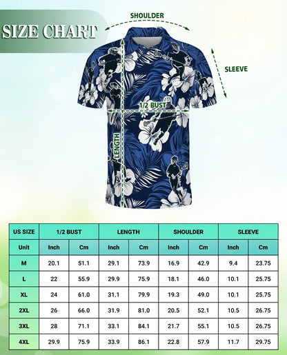 Tropical Lacrosse 3D Polo Shirt for Men – Hawaiian Sports Floral Style | Netecom