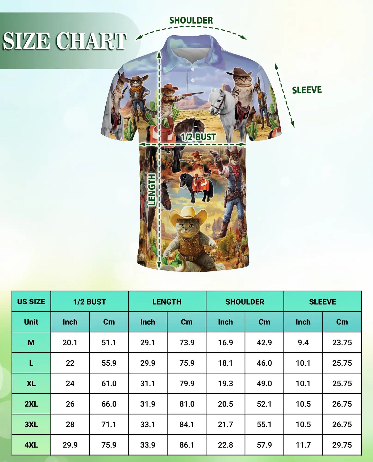 Funny Cowboy Cat 3D Polo Shirt for Men – Wild West Western Pet Style | Netecom