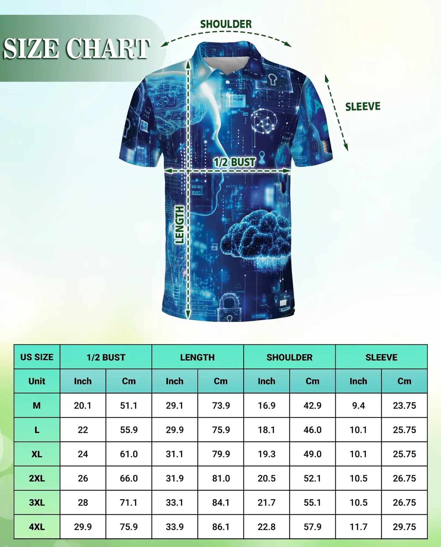AI Technology Polo Shirt – Futuristic Digital Print | Netecom