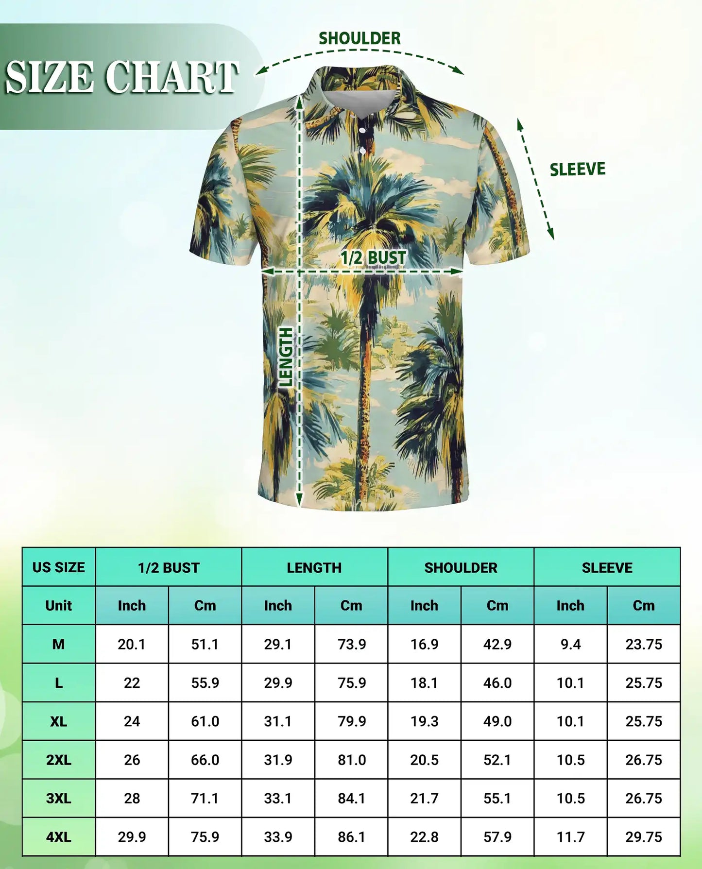 Palm Tree 3D Polo Shirt for Men – Vintage Tropical Beach Style | Netecom