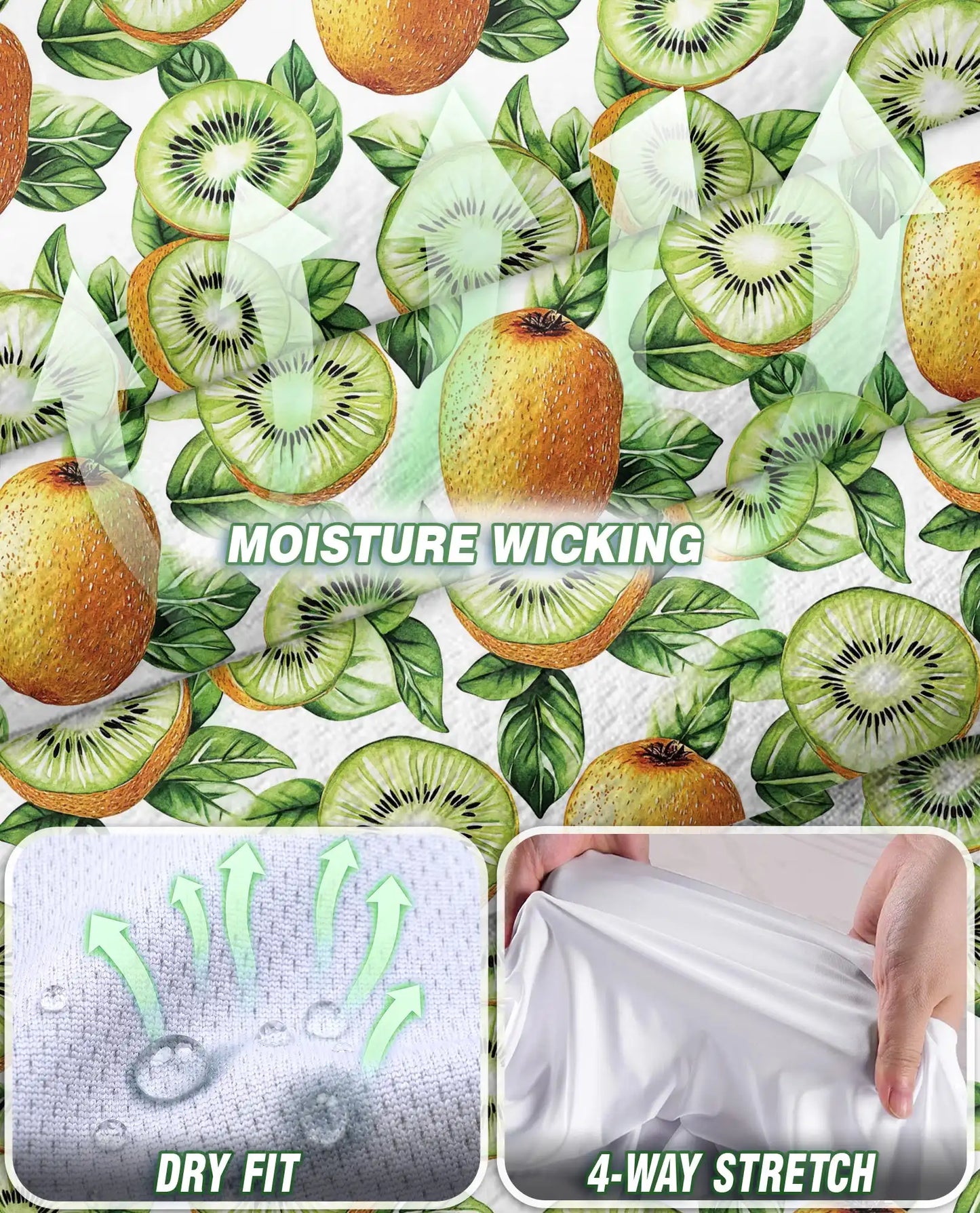 Kiwi Sleeveless Polo Shirt for Women – Fresh Fruit Summer Style | Netecom
