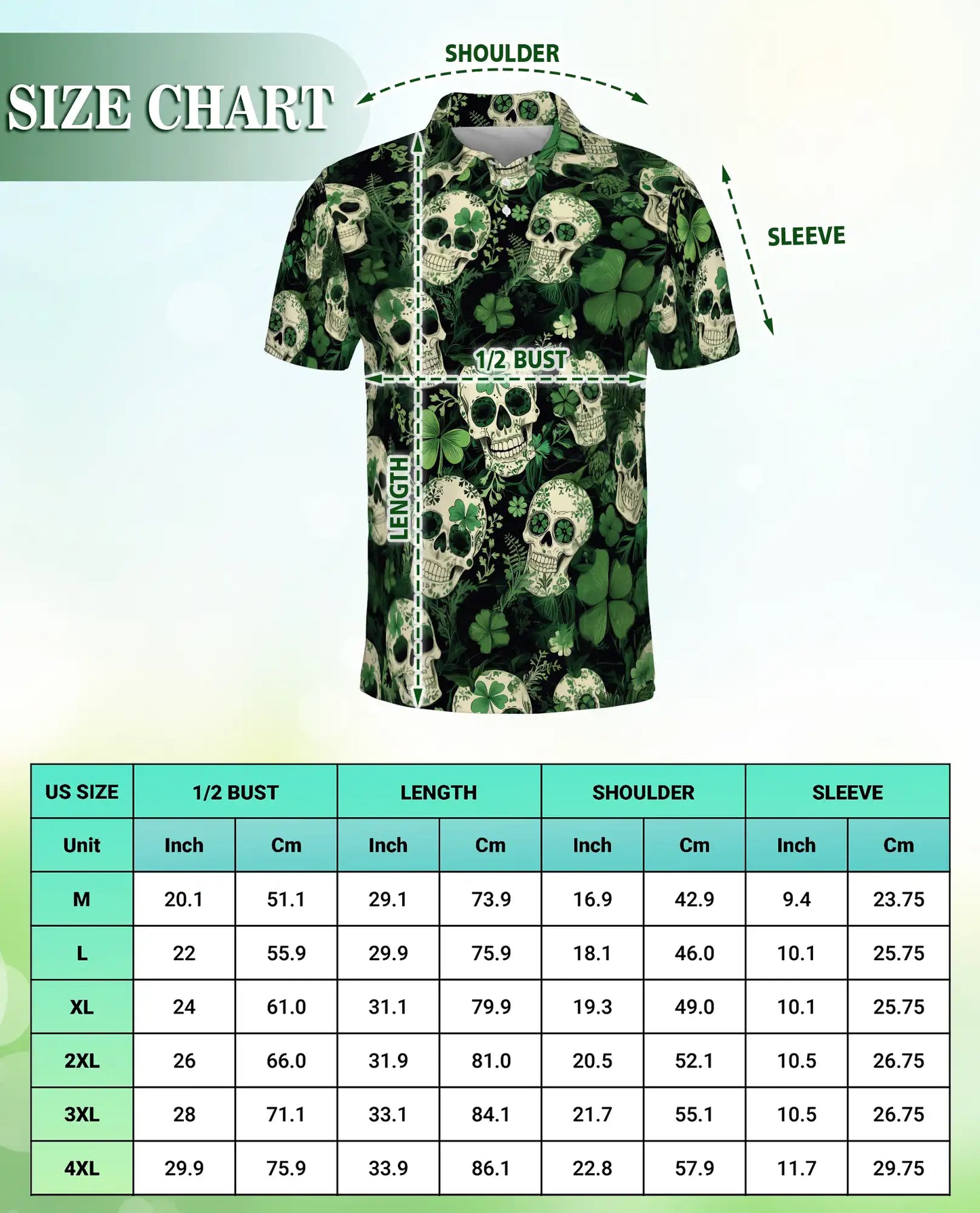 St. Patrick’s Day Skull Shamrock Polo Shirt | Netecom