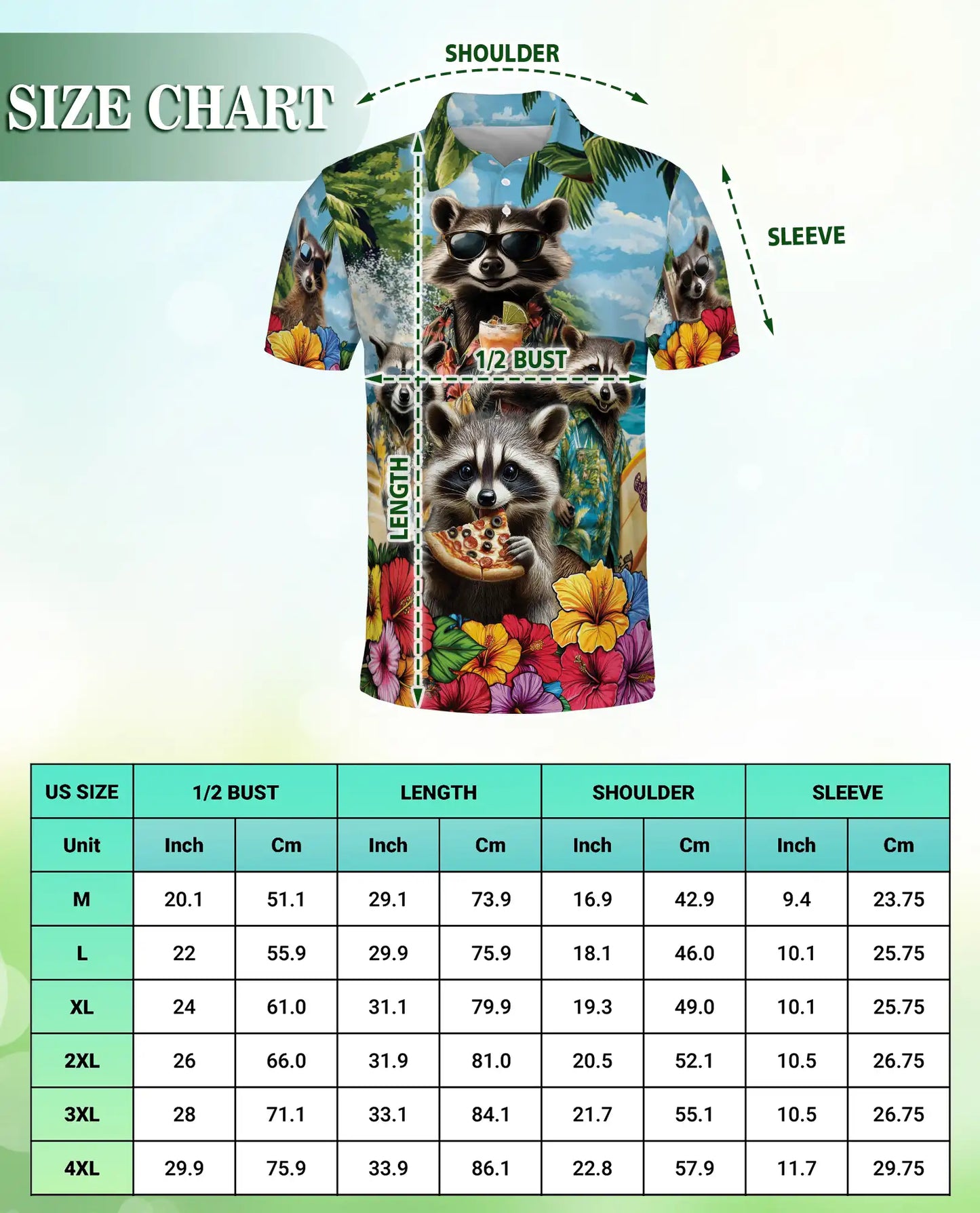 Raccoon Hawaiian Polo Shirt – Funny Tropical Style | Netecom