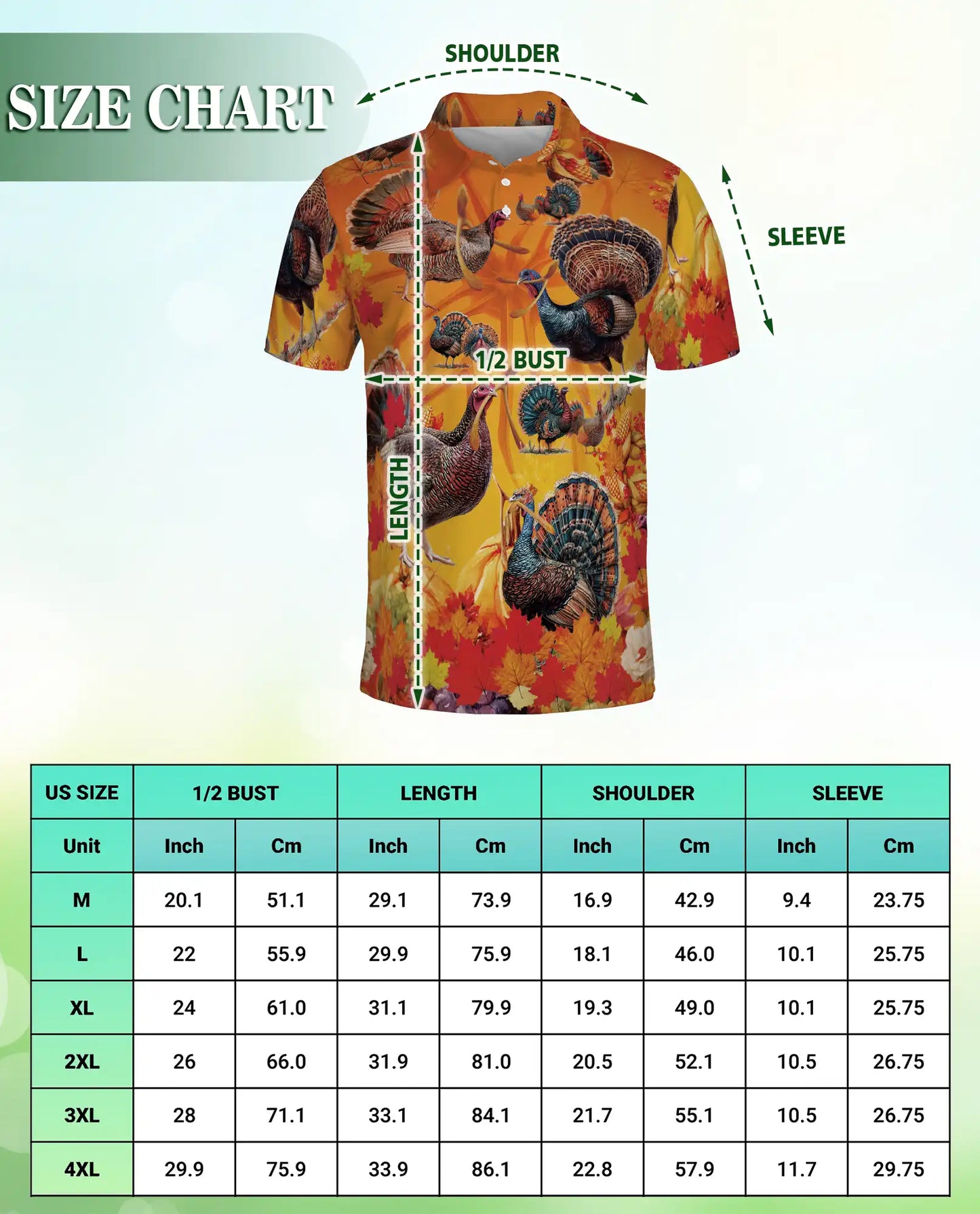 Thanksgiving Turkey Hawaiian Polo Shirt for Men | Netecom