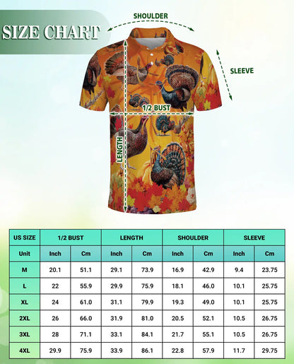 Thanksgiving Turkey Hawaiian Polo Shirt for Men | Netecom