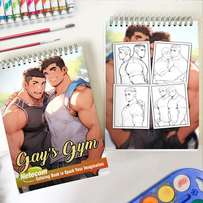 Gay's Gym Spiral Bound Coloring Book, Explore the Vibrant World of LGBTQ+ Individuals at the Gym with 30 Exquisitely Illustrated Coloring Pages.