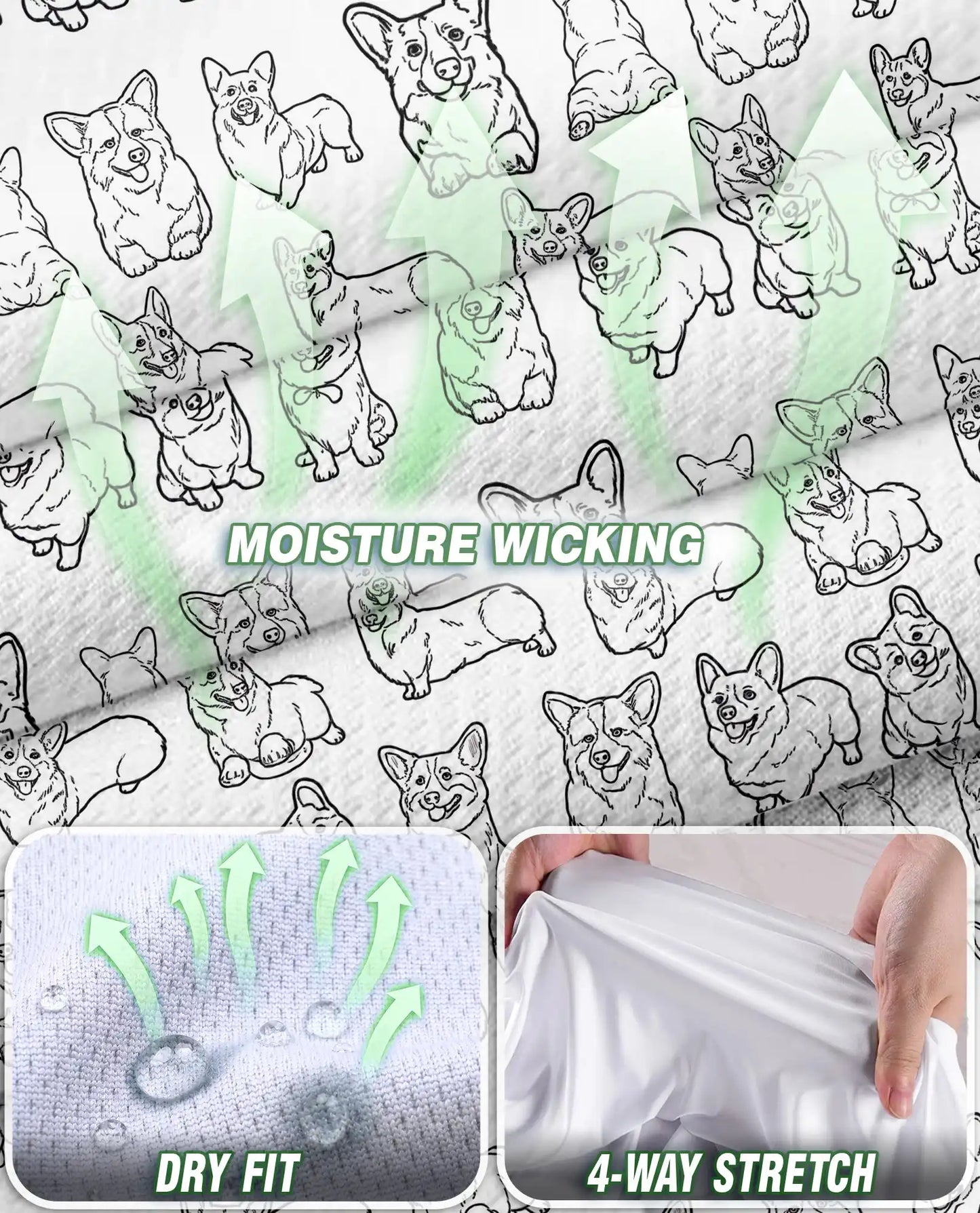 Corgi Line Art Pattern Sleeveless Polo Shirt for Women| Netecom